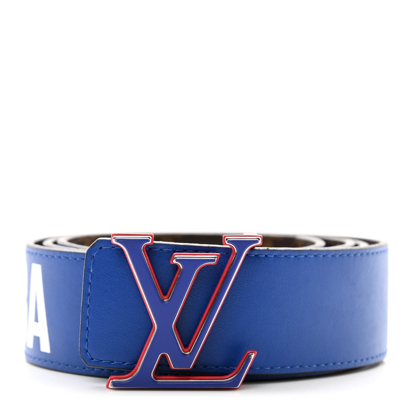 X NBA Monogram 40mm LV 3 Steps Reversible Belt 100 40 Cobalt Blue