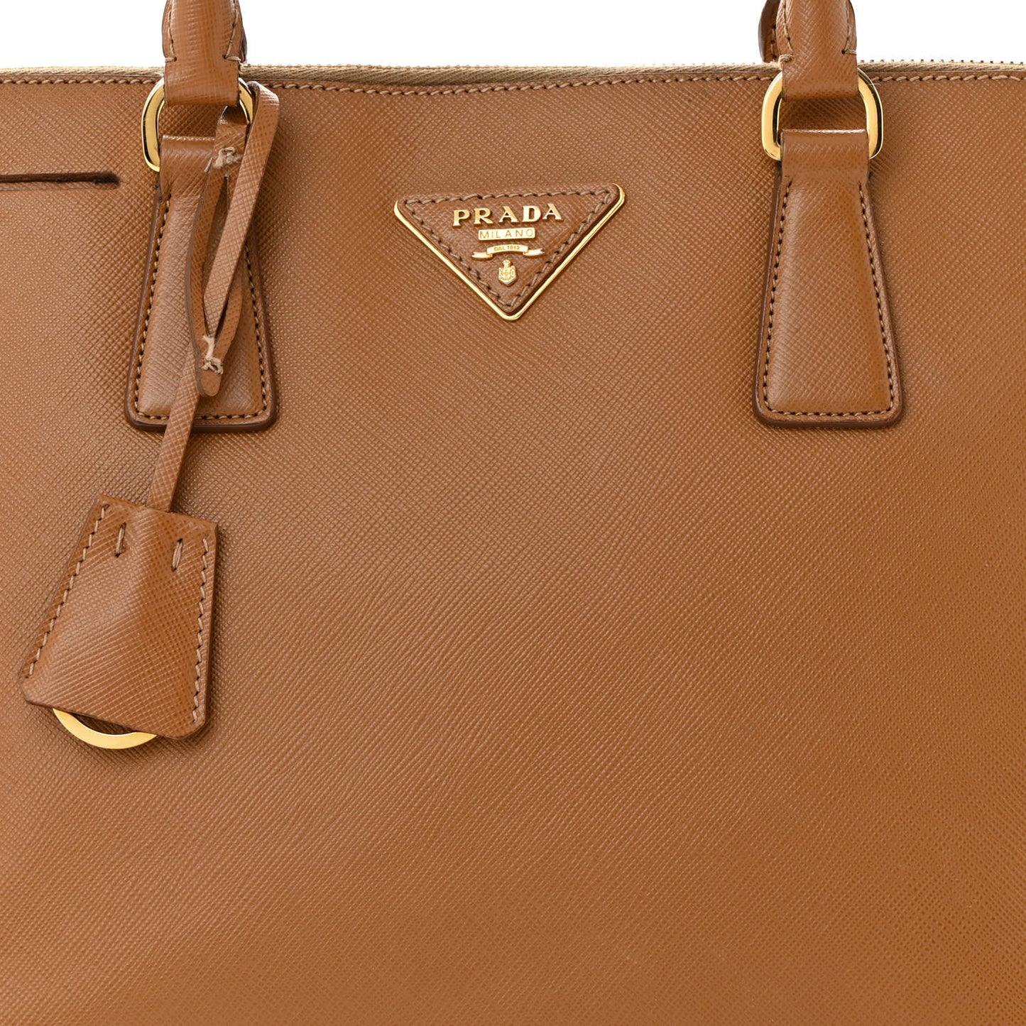 Saffiano Lux Medium Promenade Tote Caramel