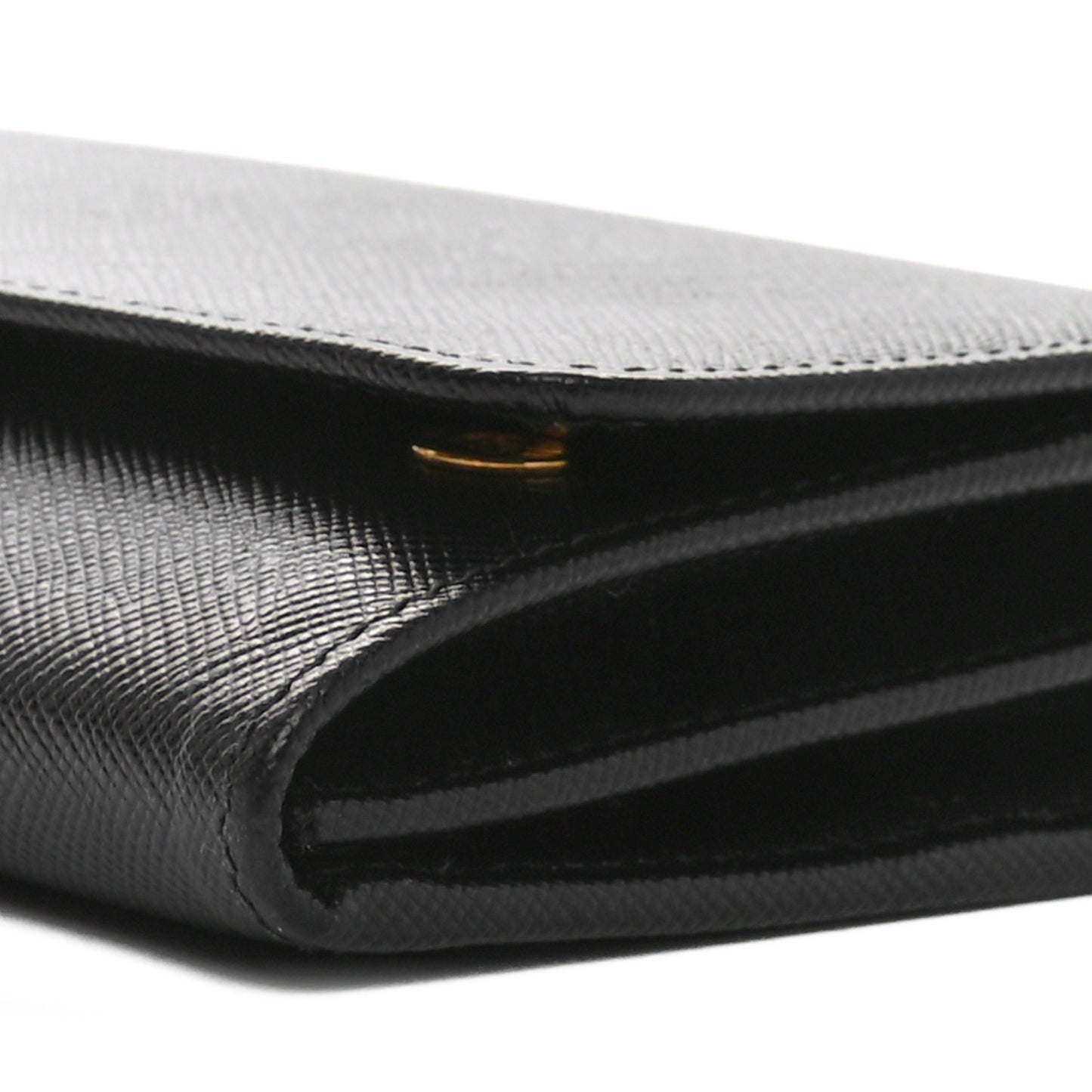 Saffiano Metal Oro Chain Wallet Black