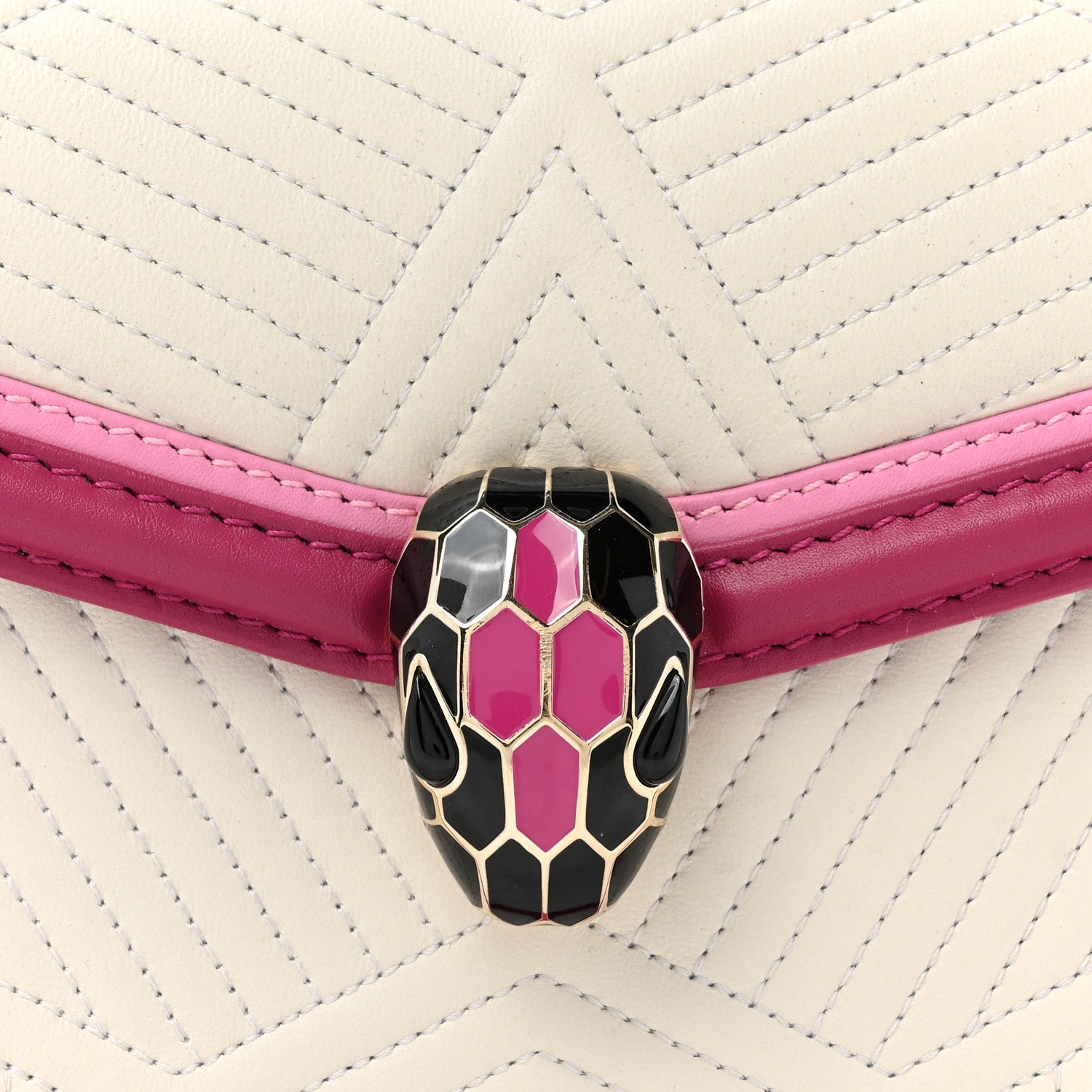 Bulgari Quilted Nappa Smooth Calfskin Serpenti Forever Diamond Blast Pink 8 of 11