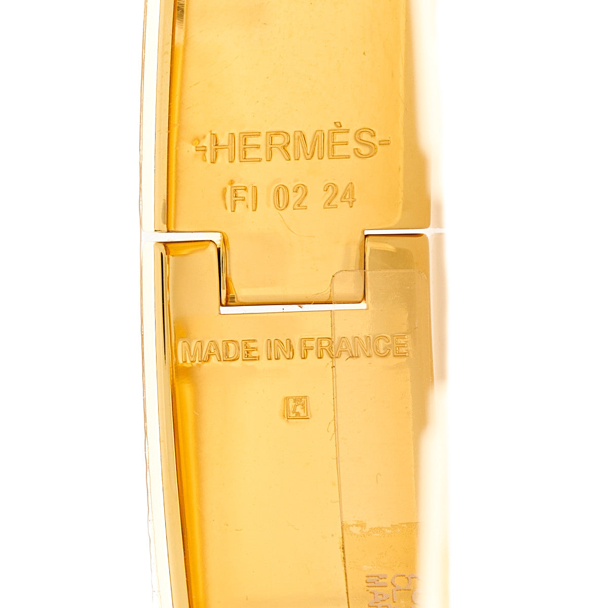 Enamel Narrow Clic Clac H Bracelet PM Marron Glace