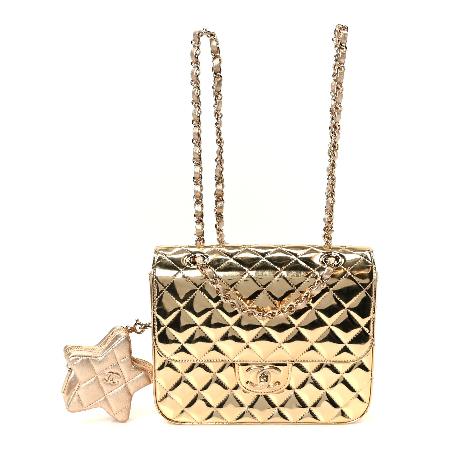 Chanel Mirror Calfskin Metallic Calfskin Quilted Hollywood