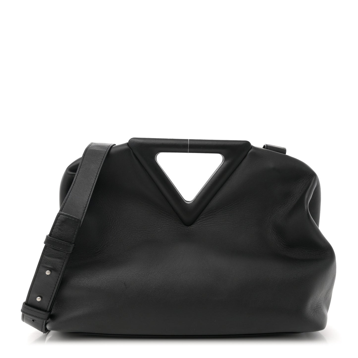 Calfskin Medium The Point Triangle Bag Black