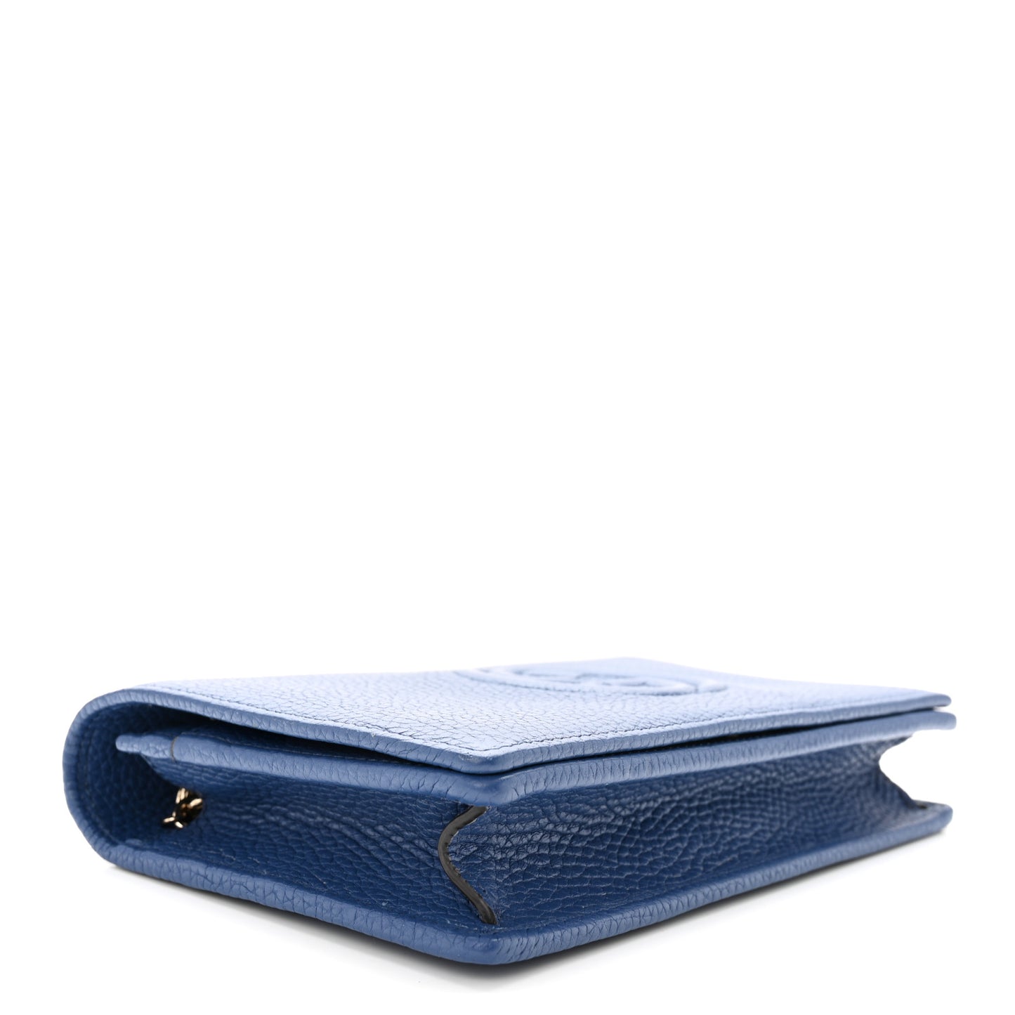 Pebbled Calfskin Soho Wallet on Chain Caspian