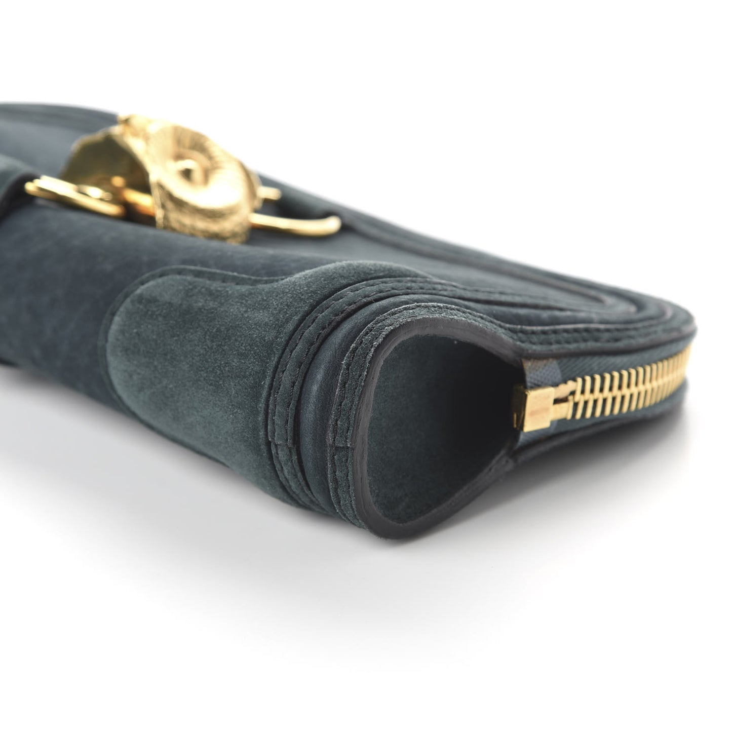 Prorsum Grainy Nubuck Alma Owl Clutch Indigo Green