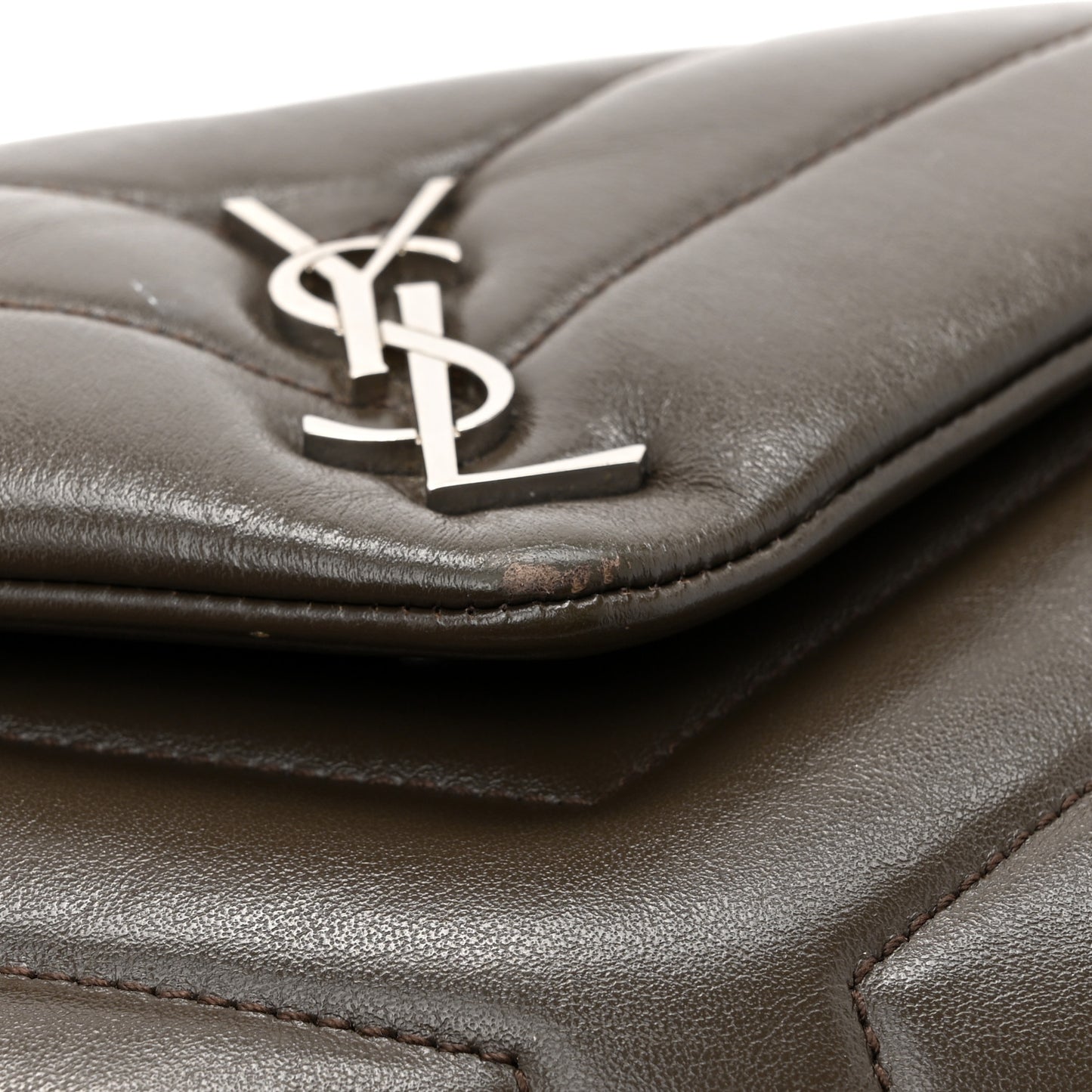 Calfskin Y Quilted Monogram Toy Loulou Crossbody Bag Military Olive