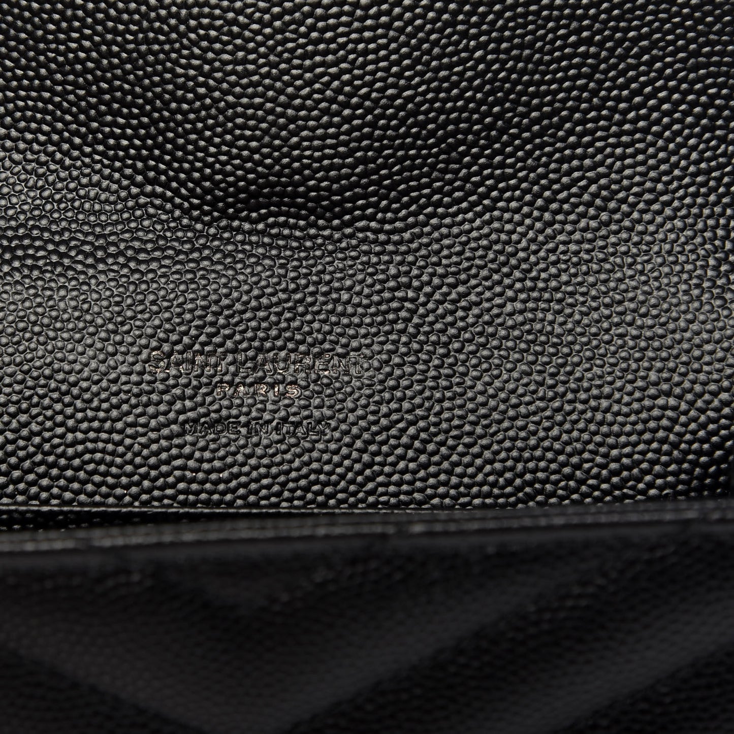 Grain De Poudre Matelasse Chevron Small Monogram Envelope Wallet Black