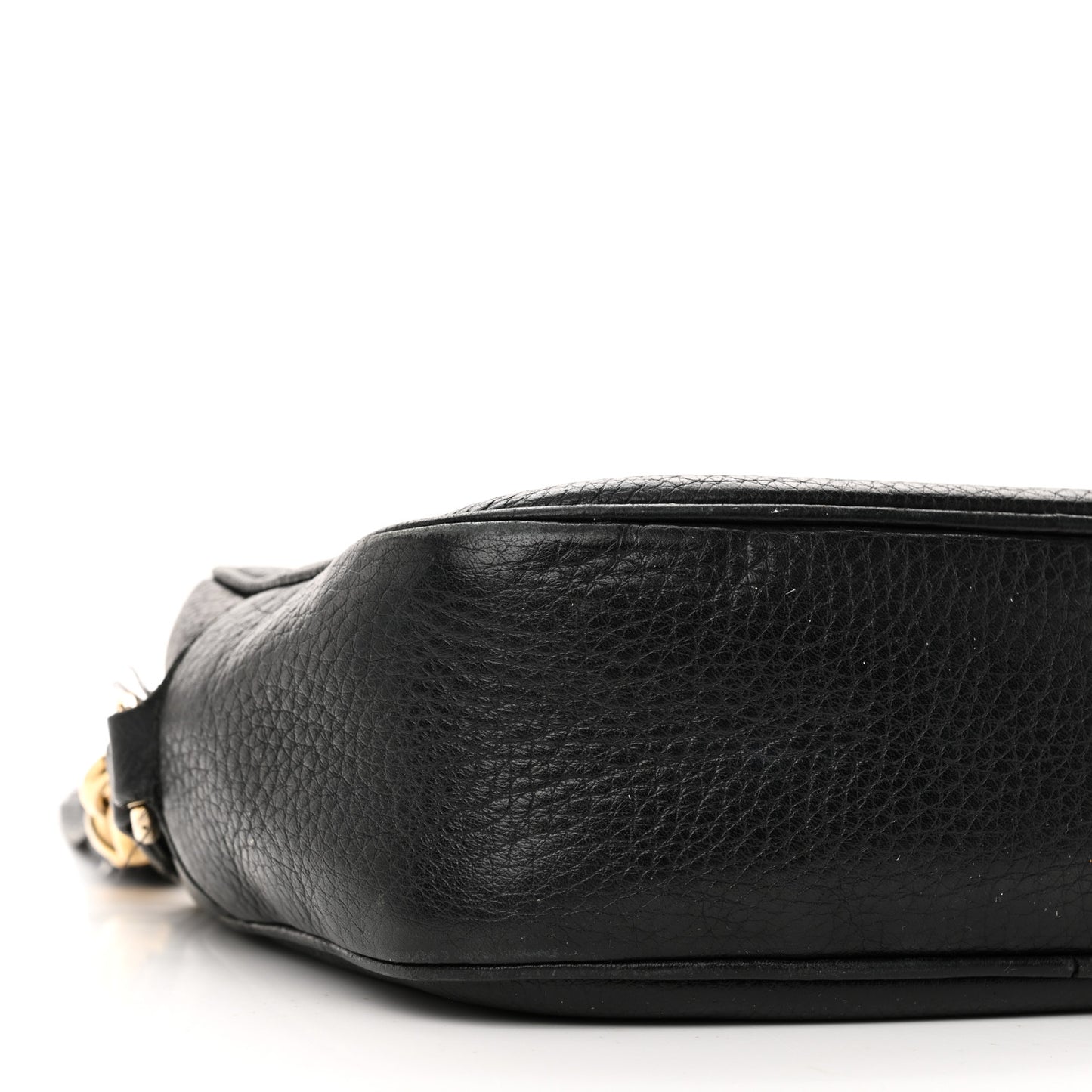 Pebbled Calfskin Small Soho Disco Bag Black