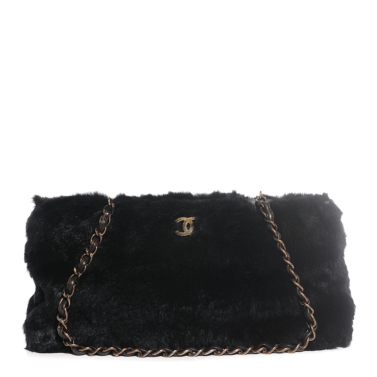Chanel Rabbit Fur Shoulder Bag Black 105864 – FASHIONPHILE