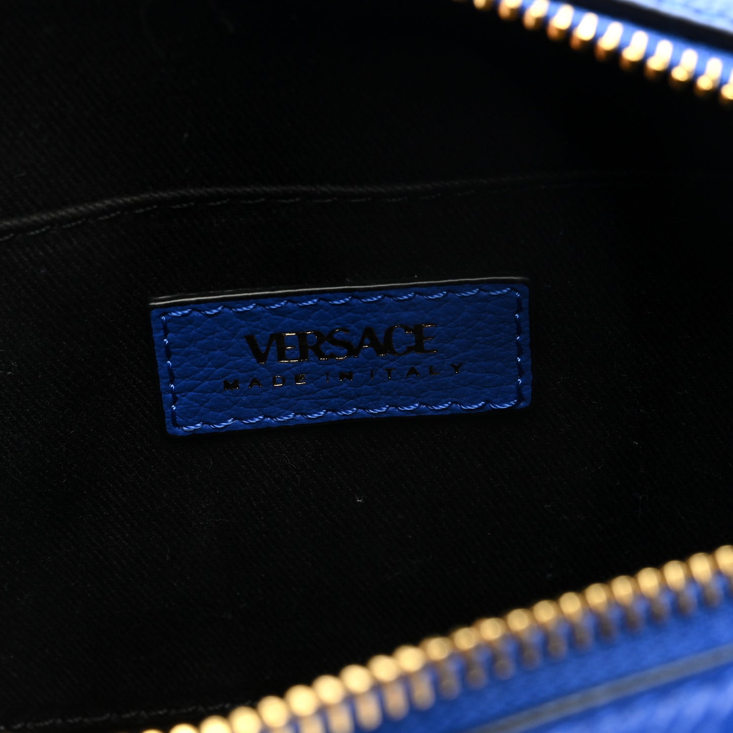 Grainy Calfskin Small Virtus Camera Bag Blue