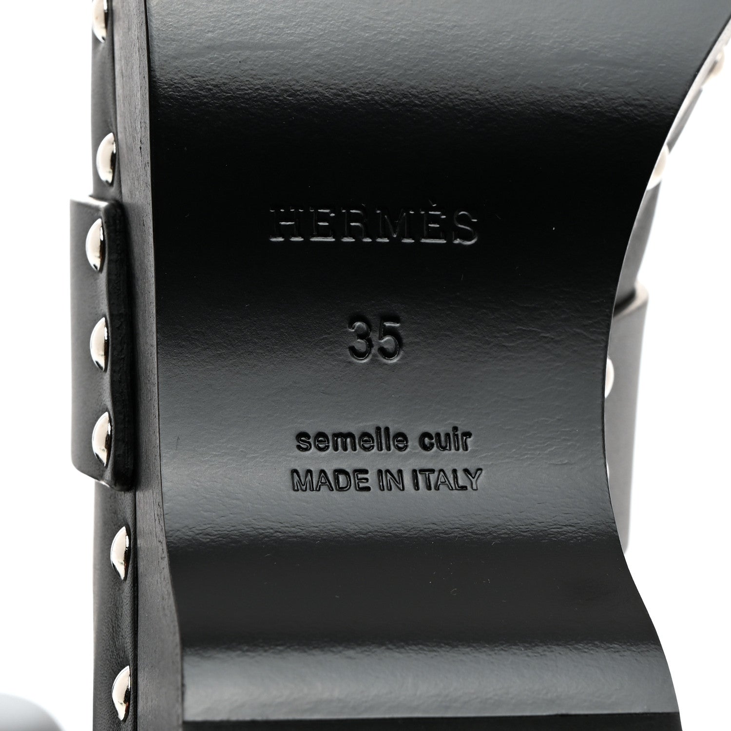 Hermes Calfskin Calya Mules 35 Black 7 of 8