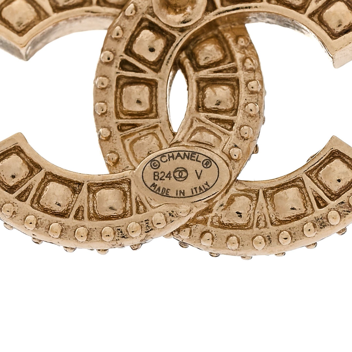 Crystal Timeless CC Earrings Light Gold