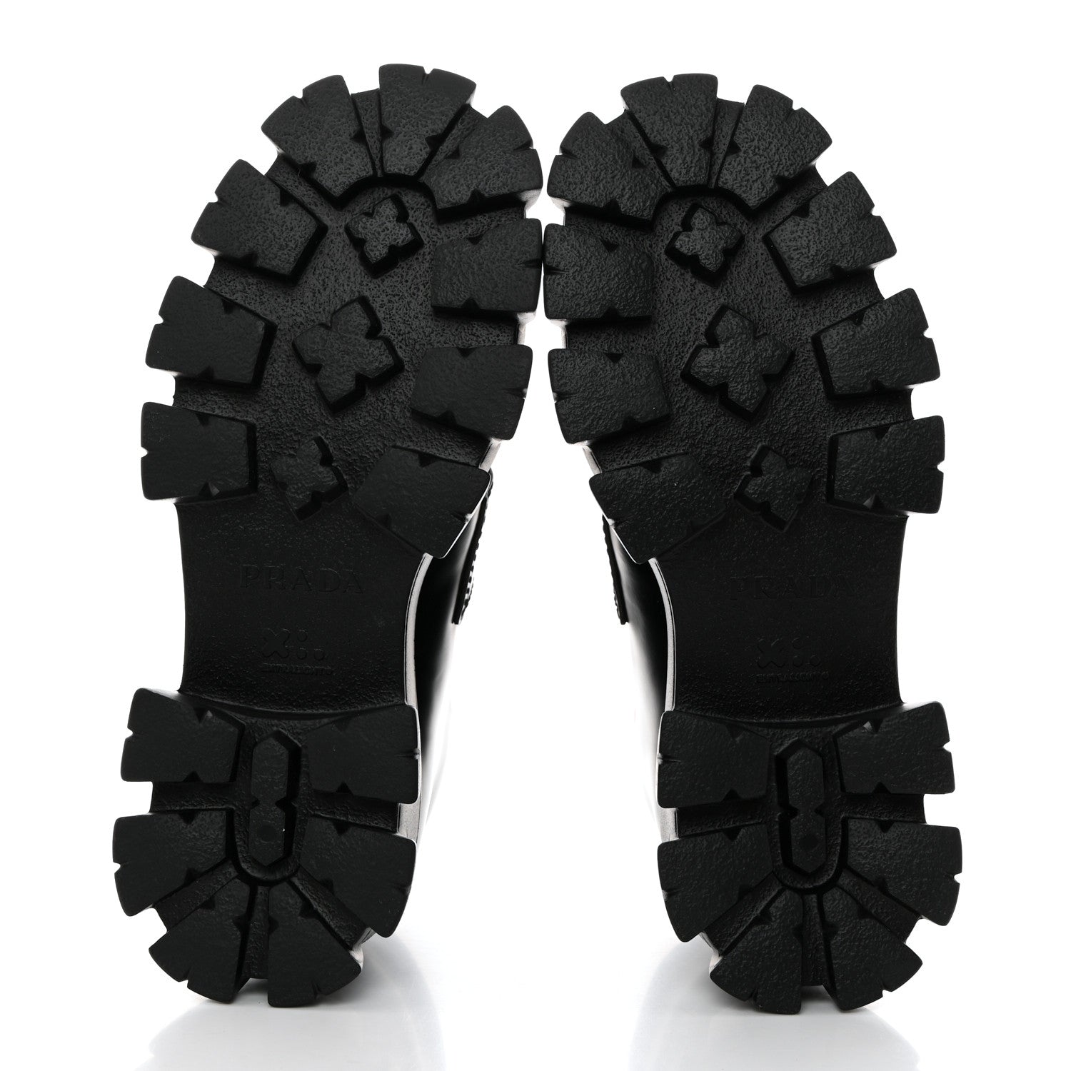 Prada Spazzolato Rois Metal Triangle Logo Mens Monolith 60mm Mid Loafers 8.5 Black 5 of 9