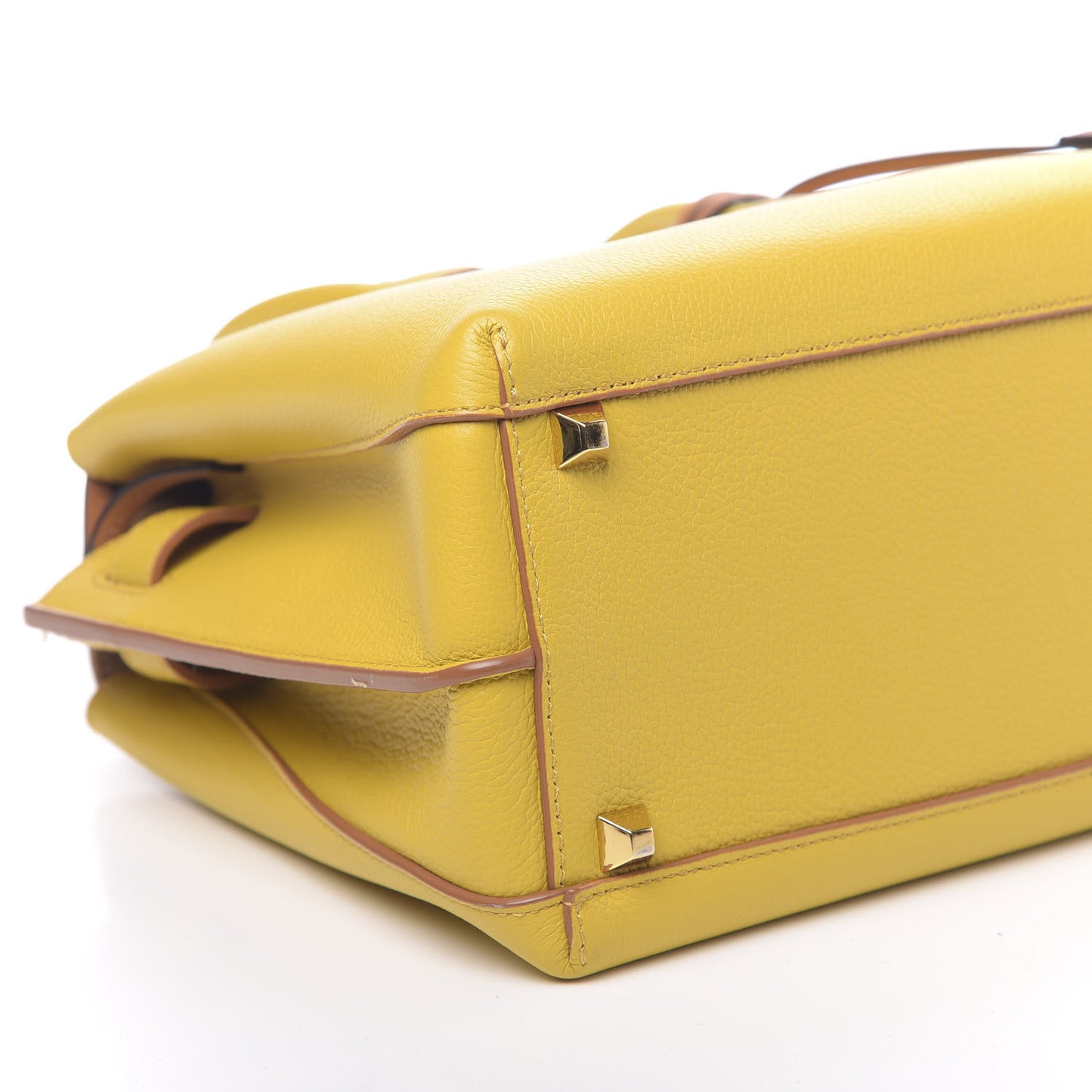 Grained Calfskin Medium Milla Tote Yellow