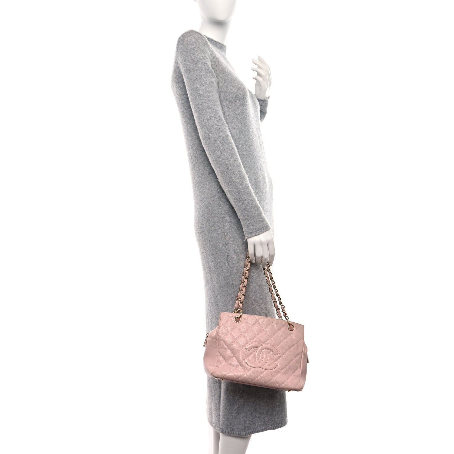 Chanel Caviar Quilted Petit Timeless Shopping Tote PTT Pink 2 of 13