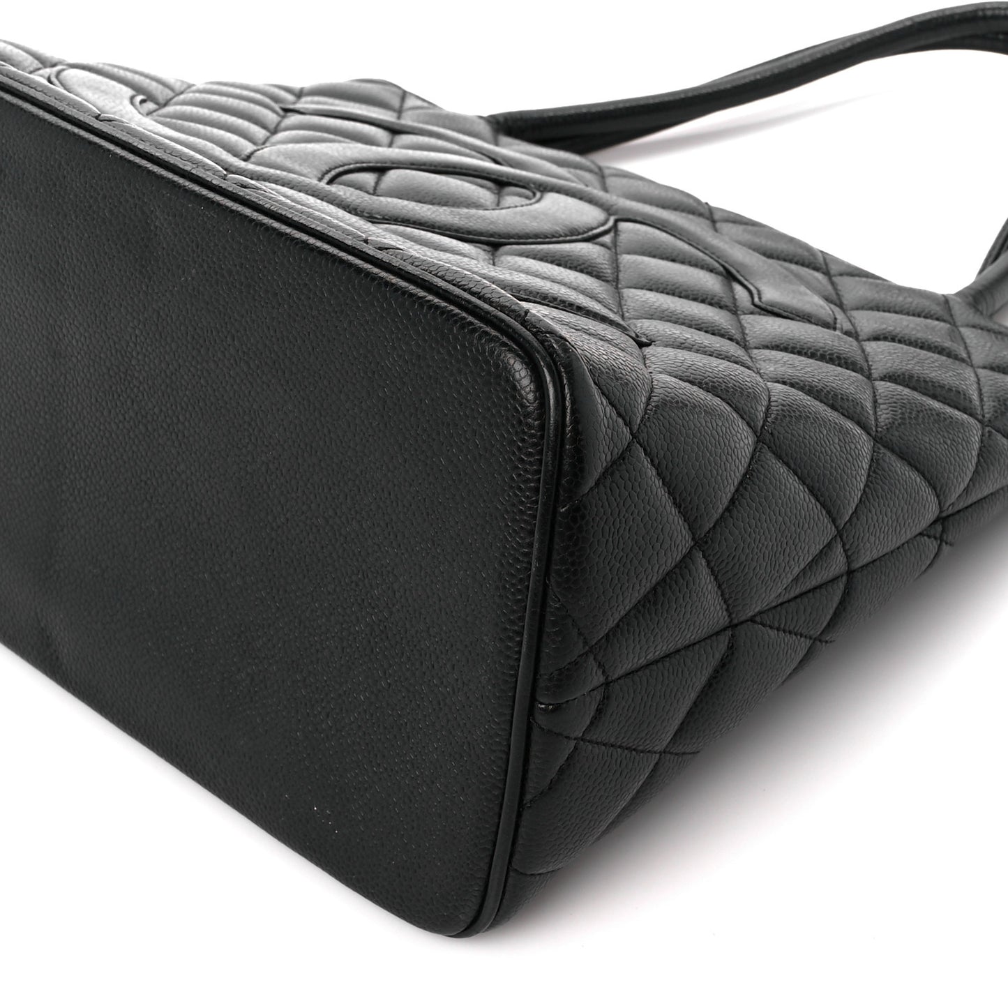 Caviar Quilted Medallion Tote Black