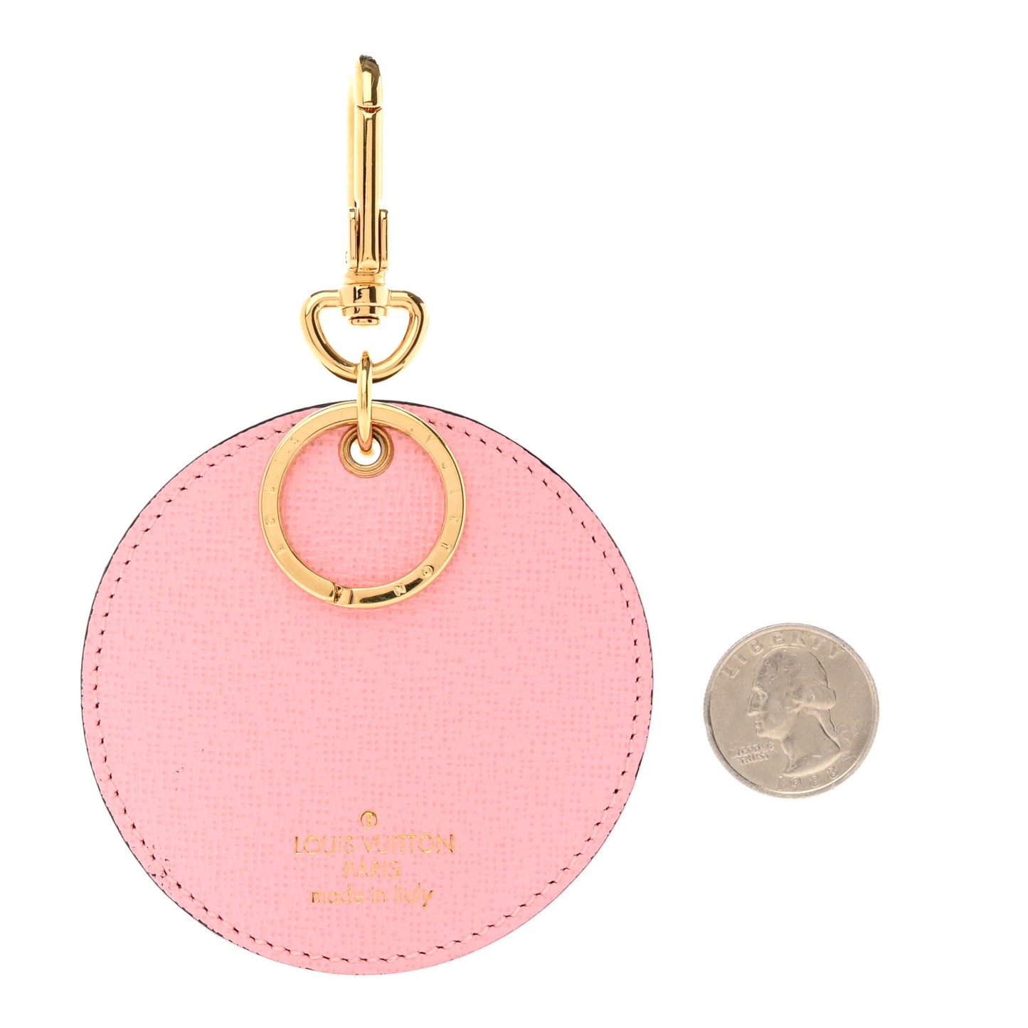 Monogram Jungle Dots Bag Charm Key Ring Sugar Pink Poppy