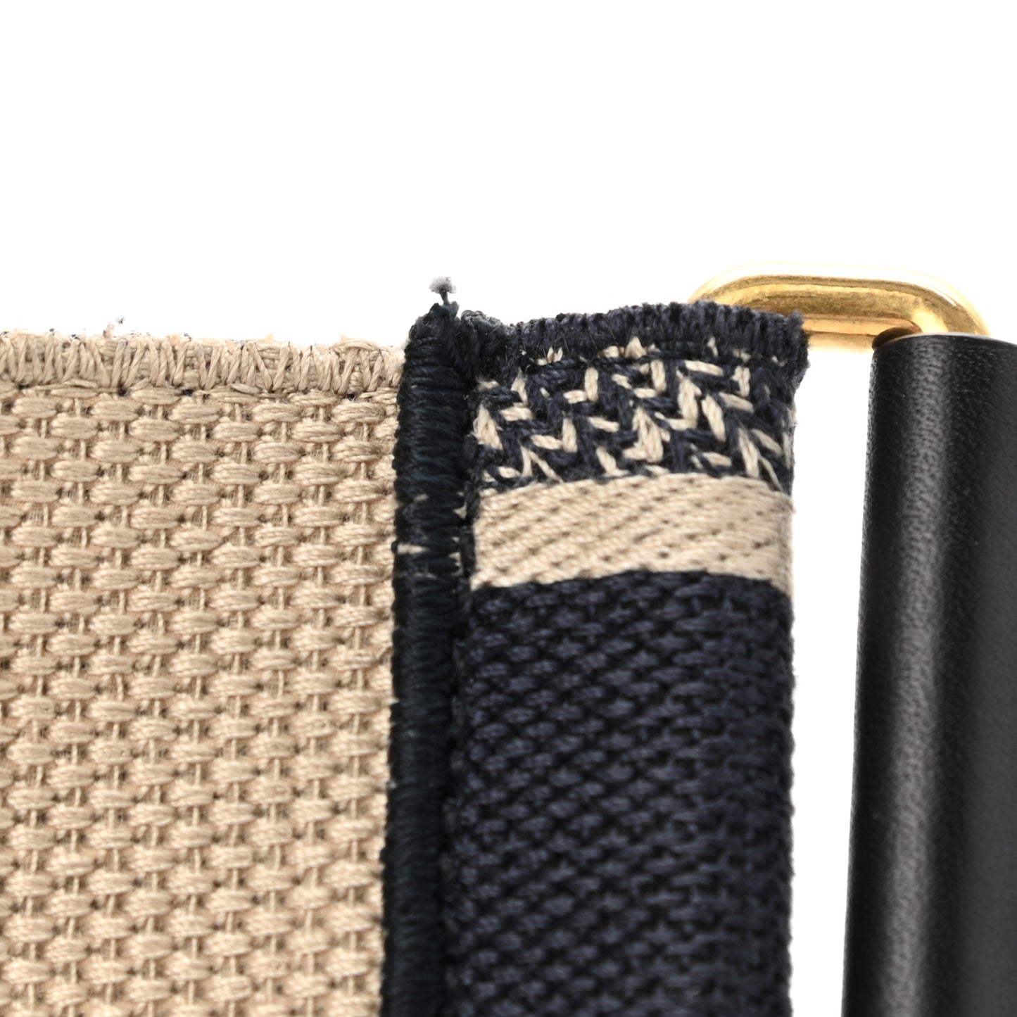 Canvas Embroidered Shoulder Strap Black