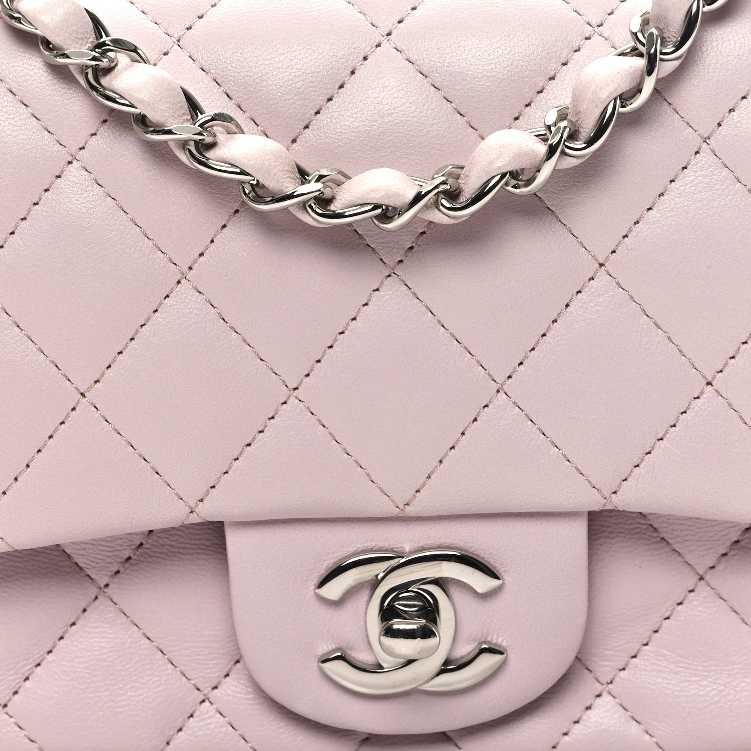 Chanel Lambskin Quilted Mini Square Flap Light Pink 8 of 10