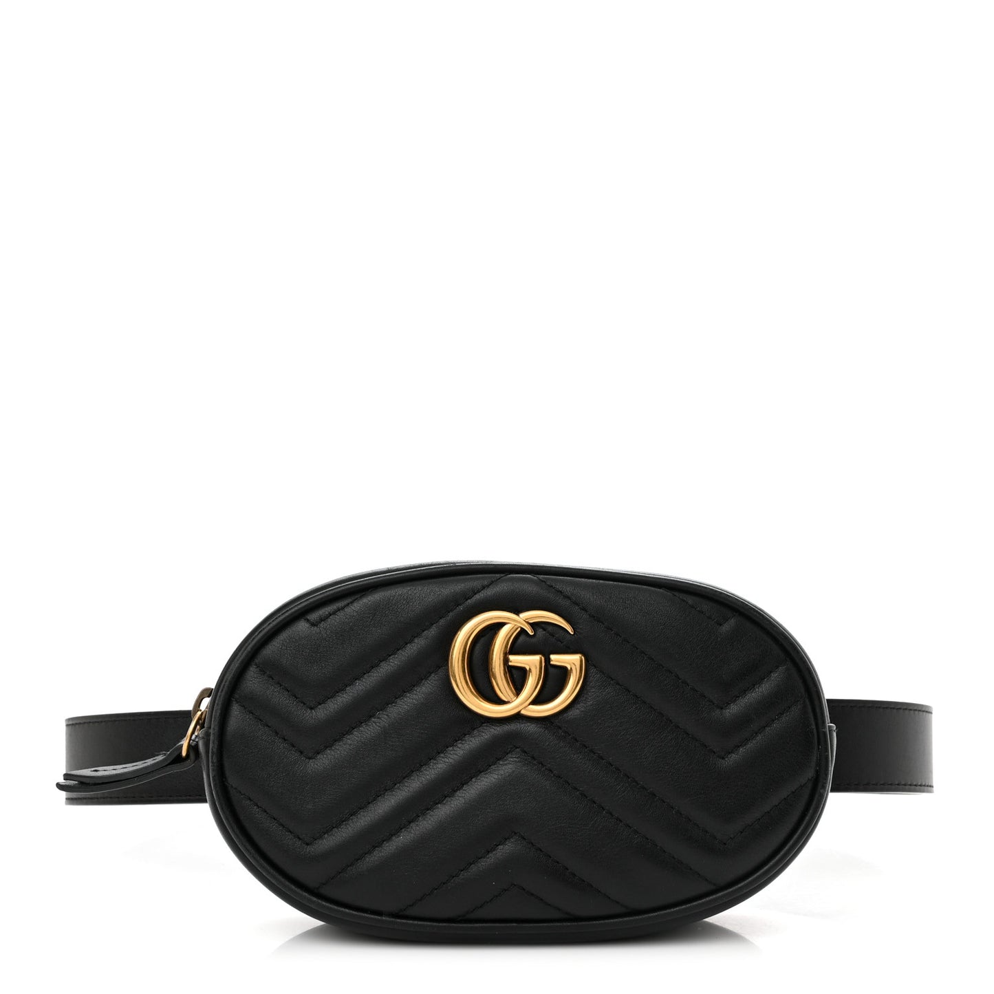 Calfskin Matelasse GG Marmont Belt Bag 85 34 Black