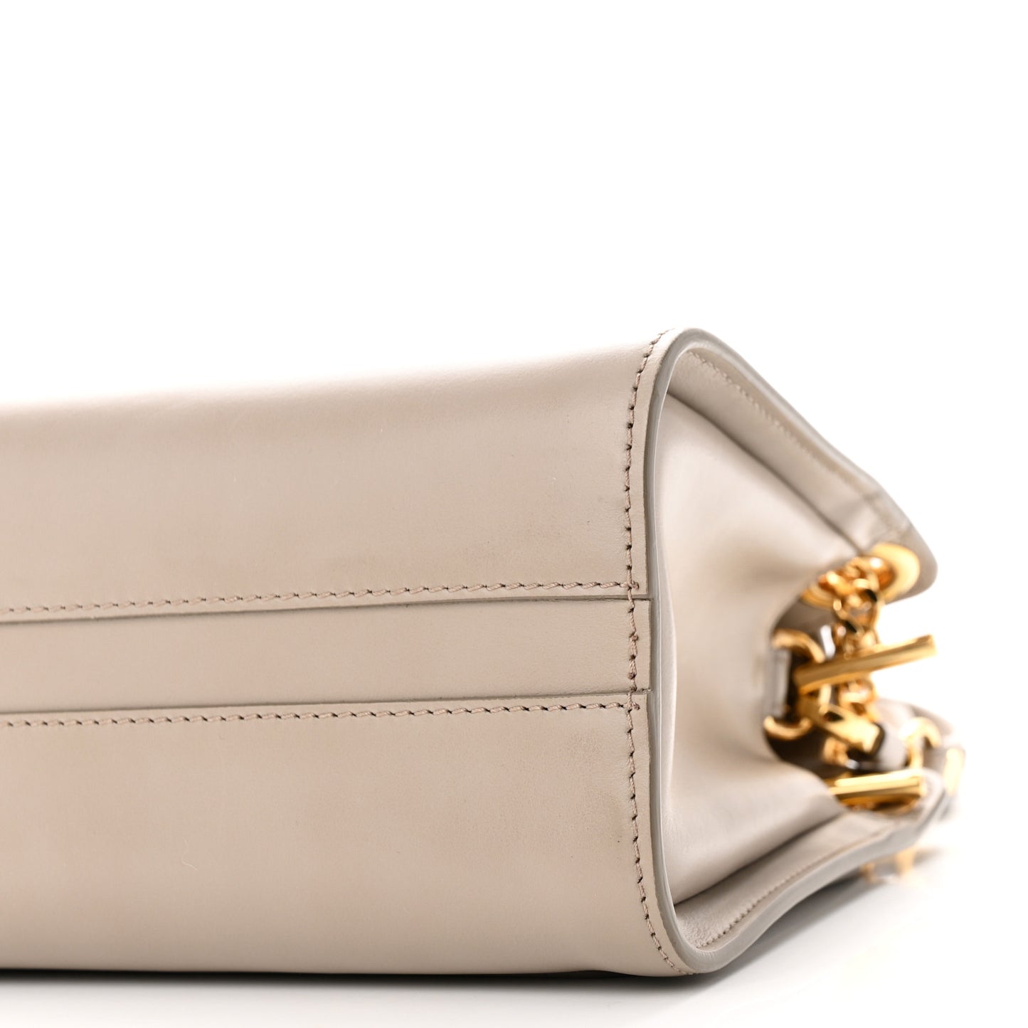 Shiny Calfskin Mini Annie Shoulder Bag Motty Grey