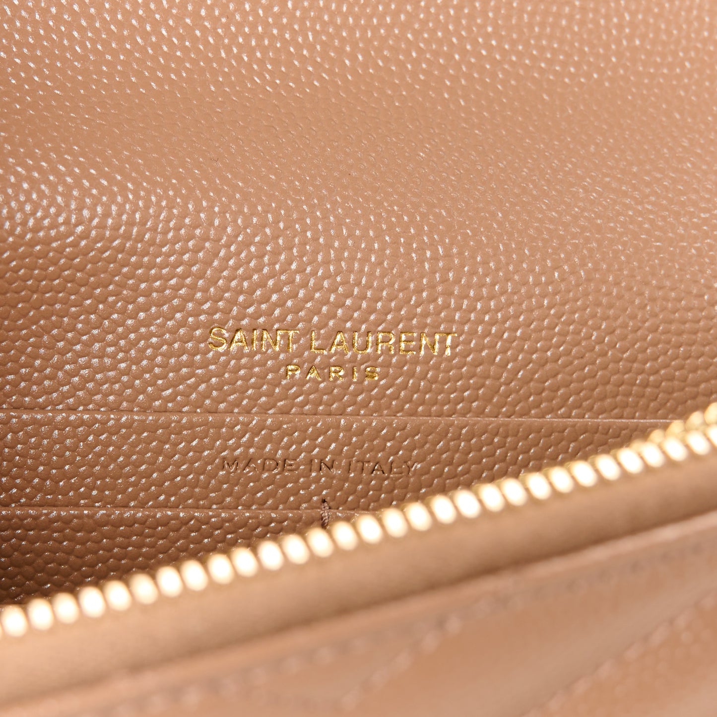 Grain De Poudre Matelasse Chevron Monogram Envelope Chain Wallet Taupe