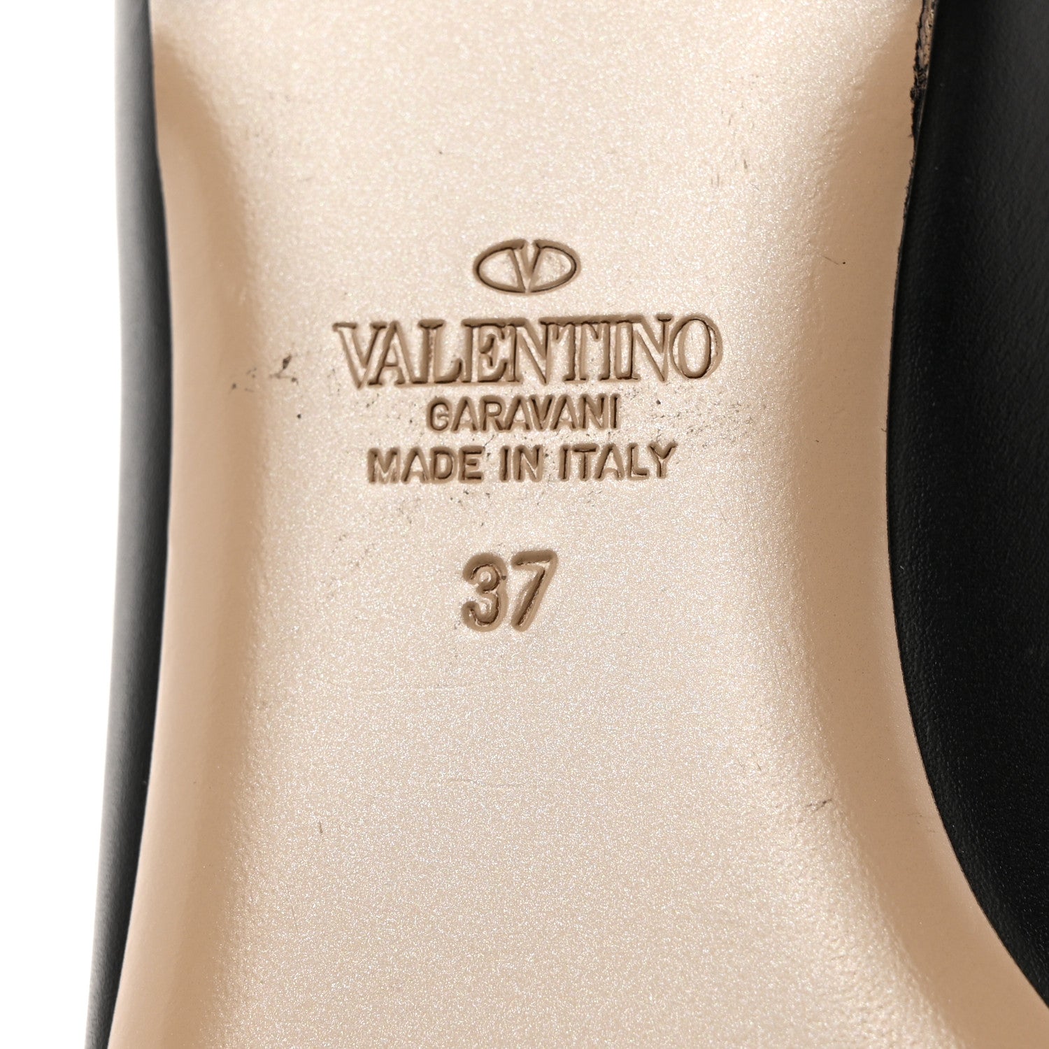Valentino Garavani Calfskin Lacquered Monochrome Rockstud Ballerina Flats 37 Black 8 of 9