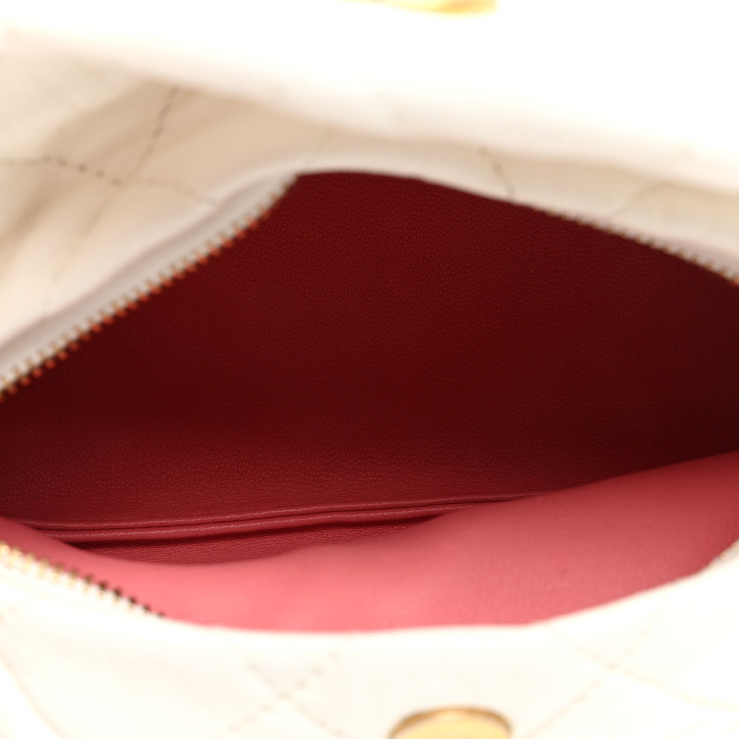 Crumpled Lambskin Quilted Small CC Links Shoulder Bag White