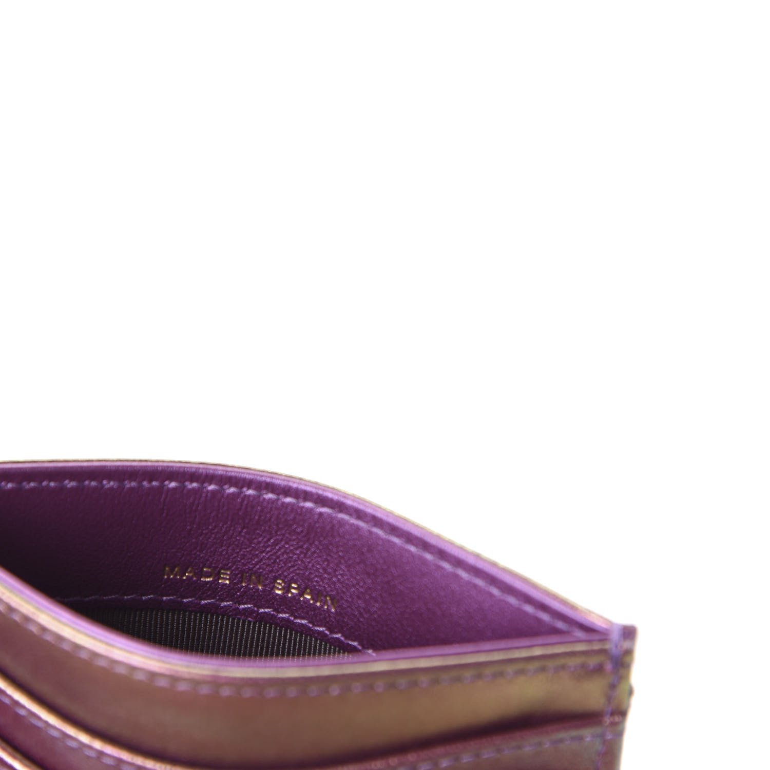 Chanel Iridescent Lambskin Quilted Card Holder Purple 7 of 9