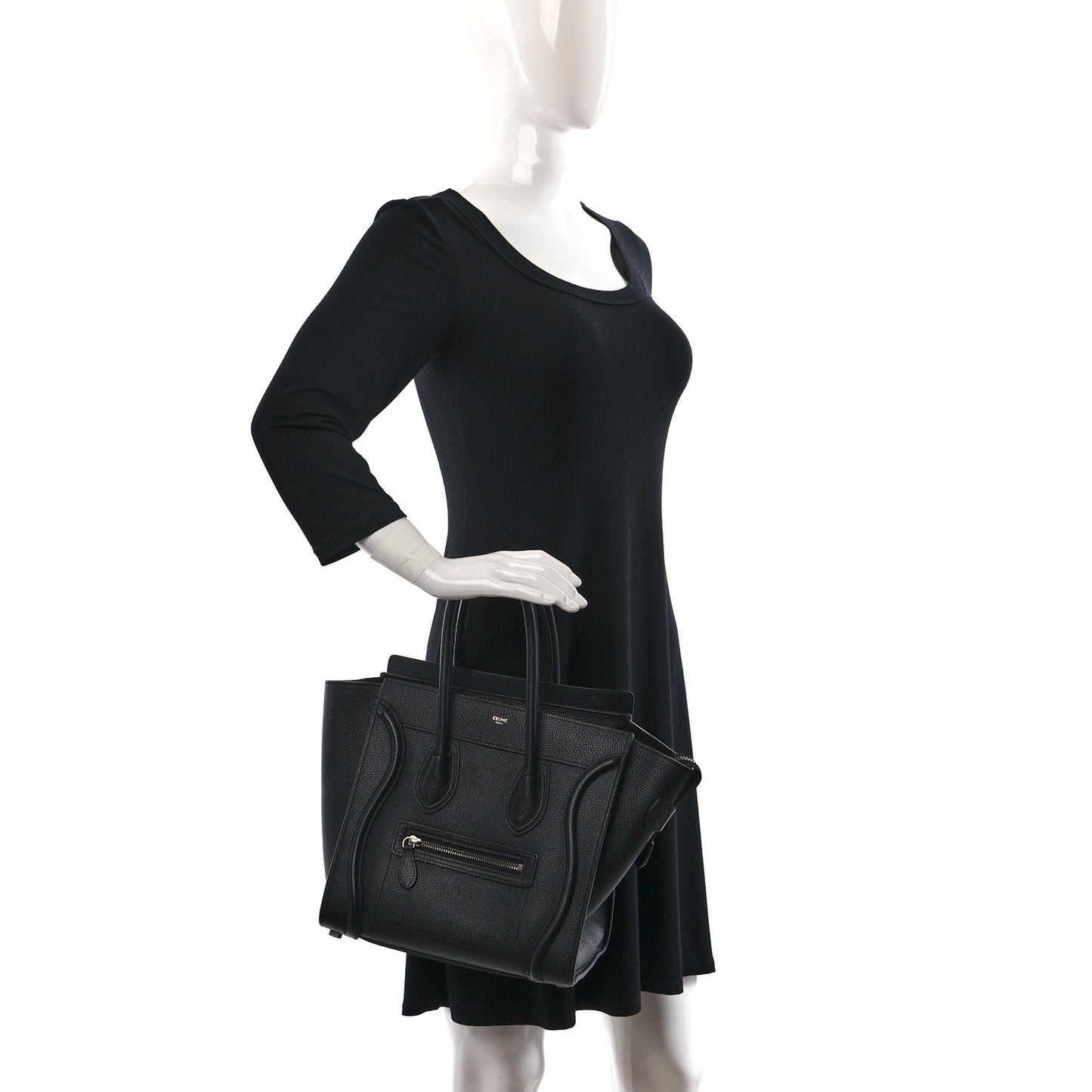 Drummed Calfskin Micro Luggage Black