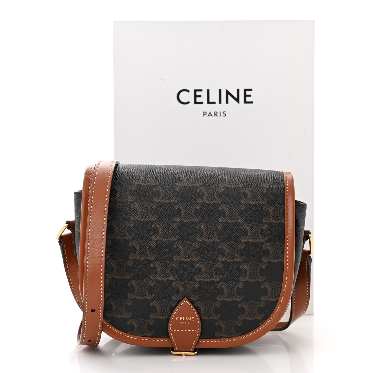 Triomphe Canvas Medium Folco Bag Tan