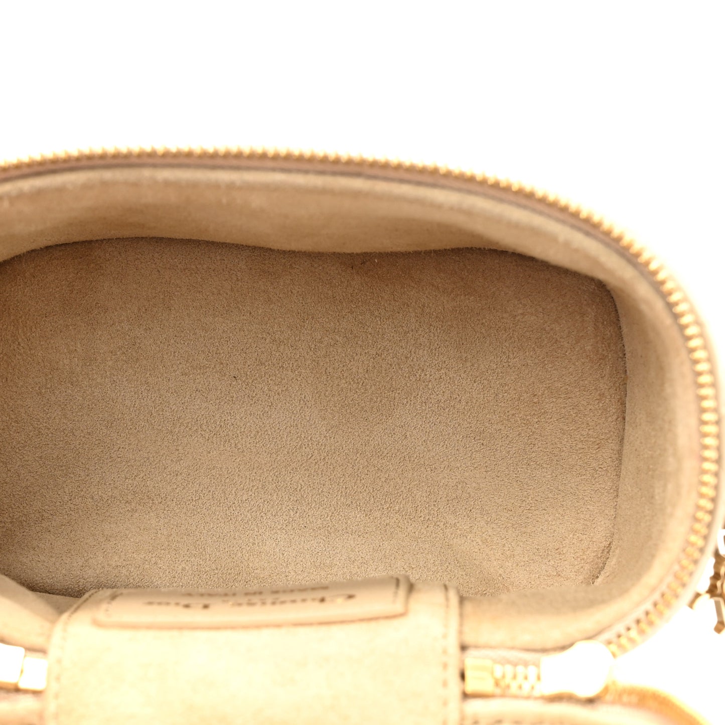 Lambskin Cannage Micro Lady Dior Vanity Case Beige