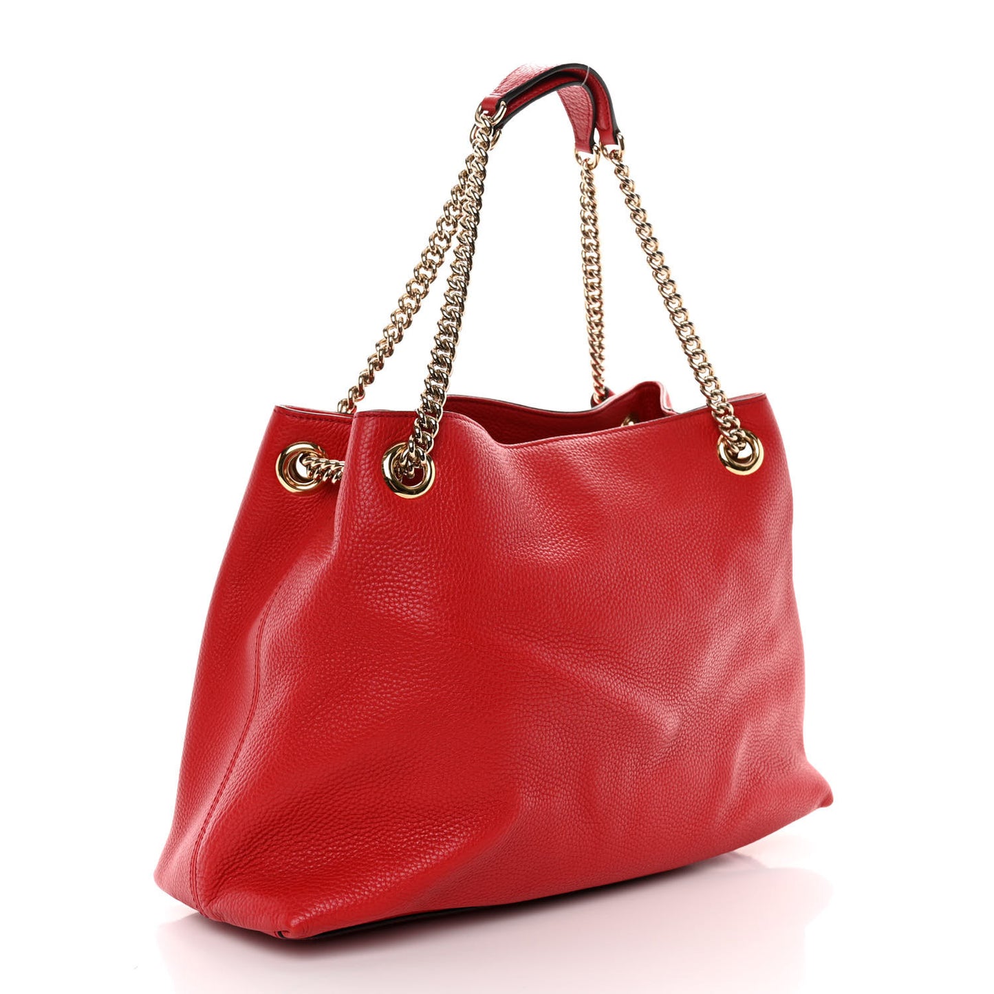 Pebbled Calfskin Medium Soho Chain Shoulder Bag Tabasco Red