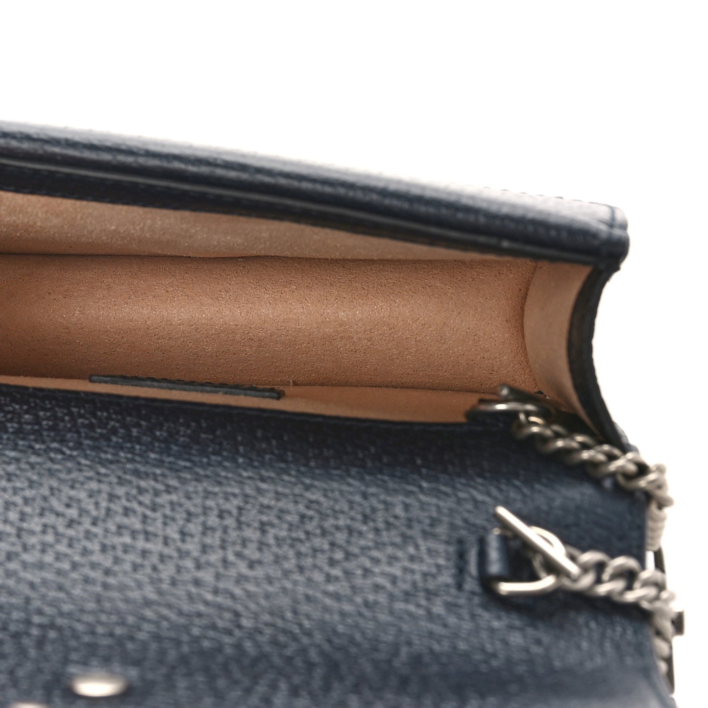 GG Supreme Monogram Textured Dollar Calfskin Super Mini Dionysus Shoulder Bag Beige Blue