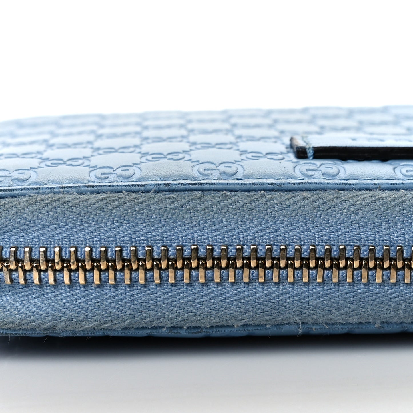 Soft Microguccissima Zip Around Organizer Wallet Mineral Blue
