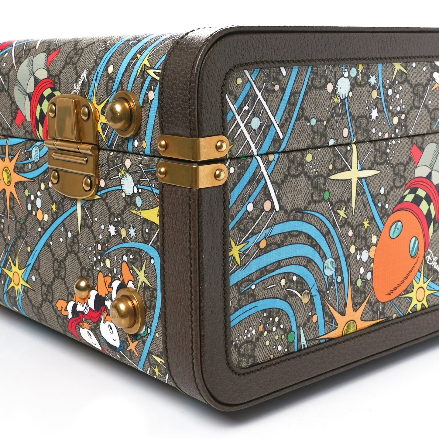 X DISNEY GG Supreme Monogram Donald Duck Retro Interlocking G Medium Savoy Suitcase Beige Multicolor New Acero