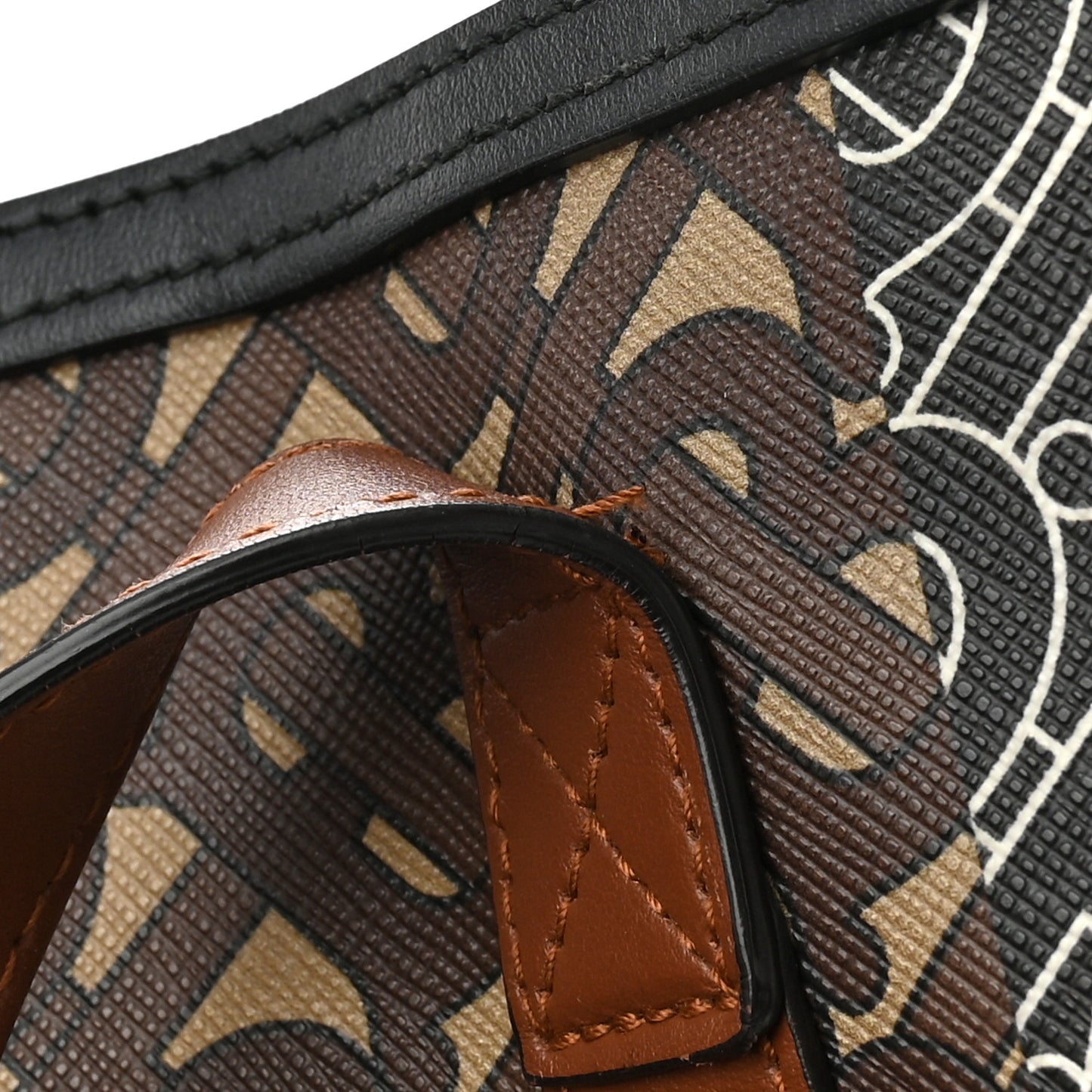 E-Canvas Monogram Stripe Book Tote Bridle Brown