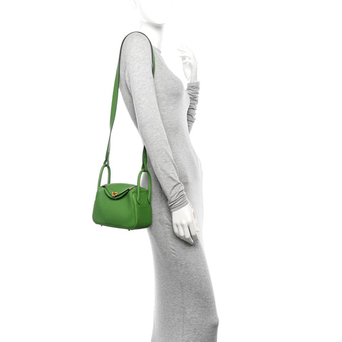 Taurillon Clemence Mini Lindy 20 Vert Yucca