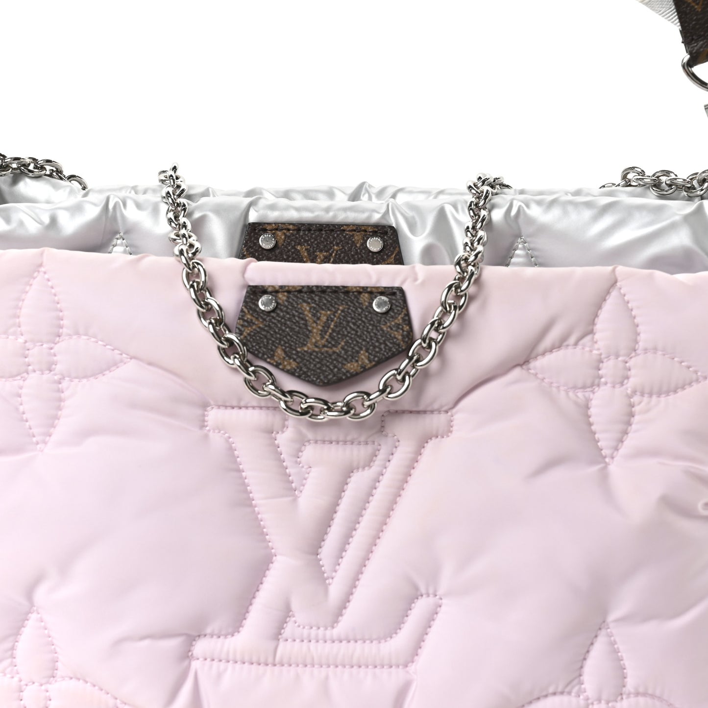 Econyl Monogram Pillow Maxi Multi Pochette Accessories Silver Pale Pink