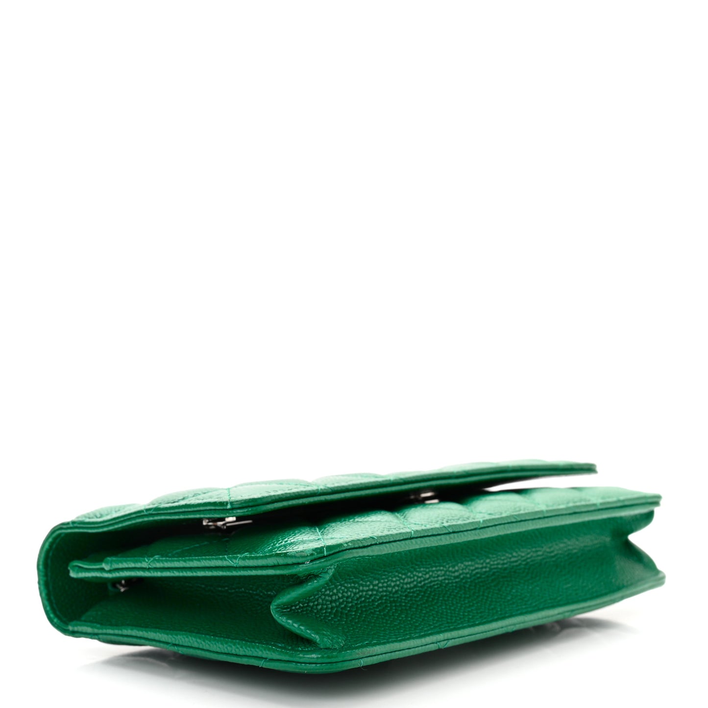 Caviar Quilted Wallet On Chain WOC Green