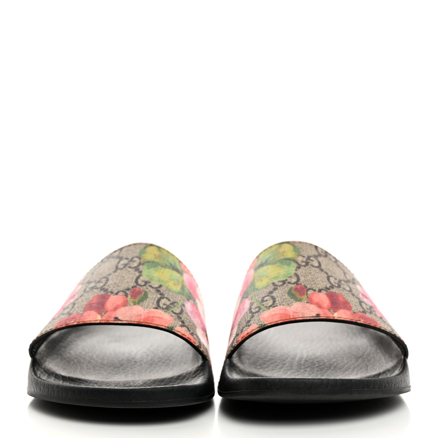 GG Supreme Monogram Blooms Slide Sandals 36 Beige Multicolor