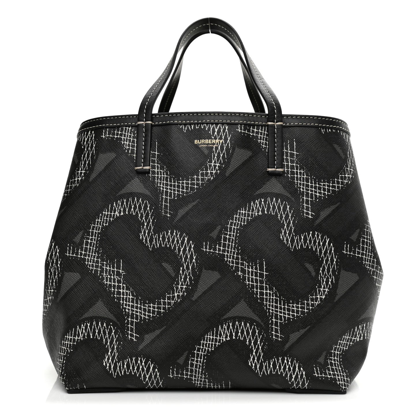 E Canvas Calfskin Summer Tote Graphite