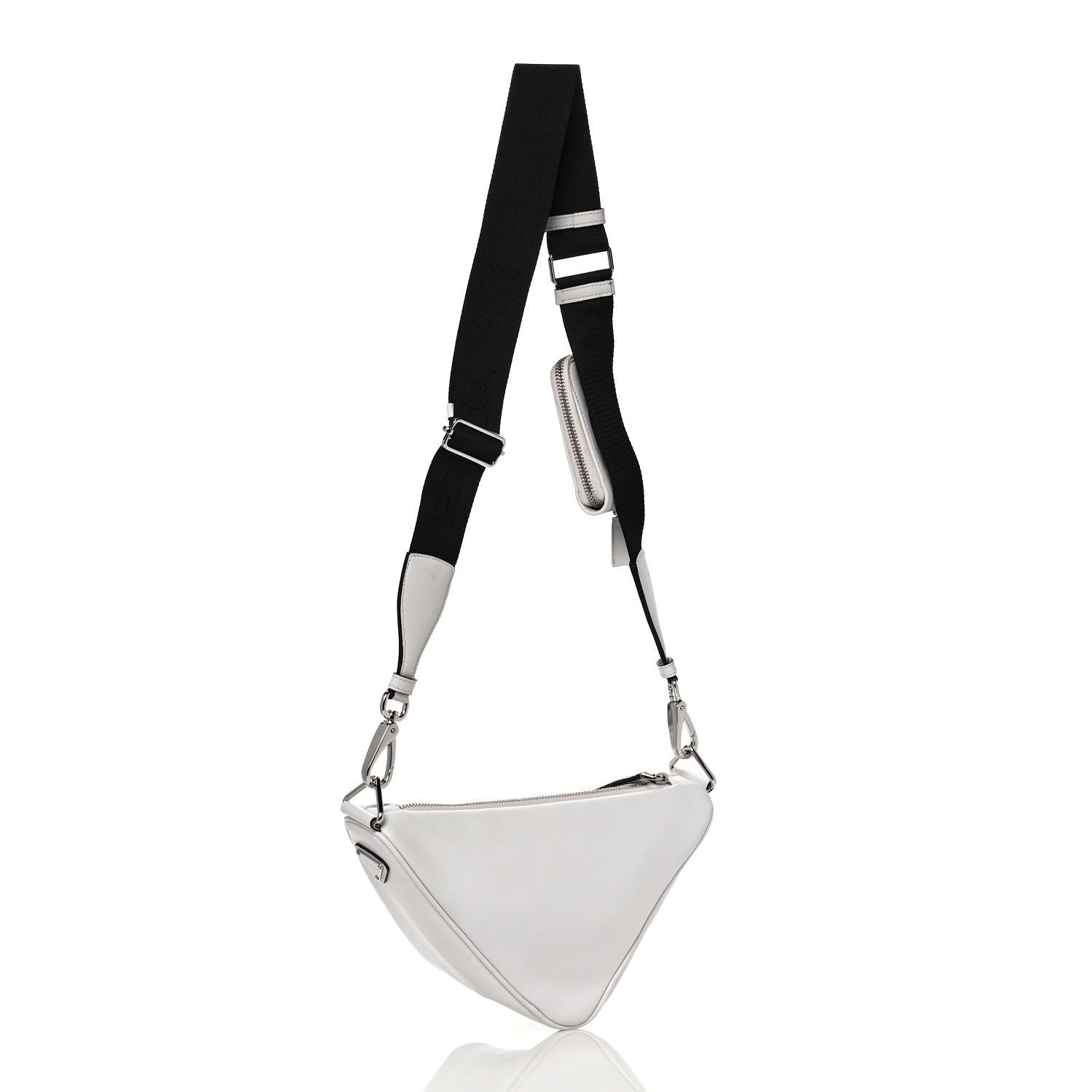 Prada Grace Lux Triangle Shoulder Bag White 3 of 11