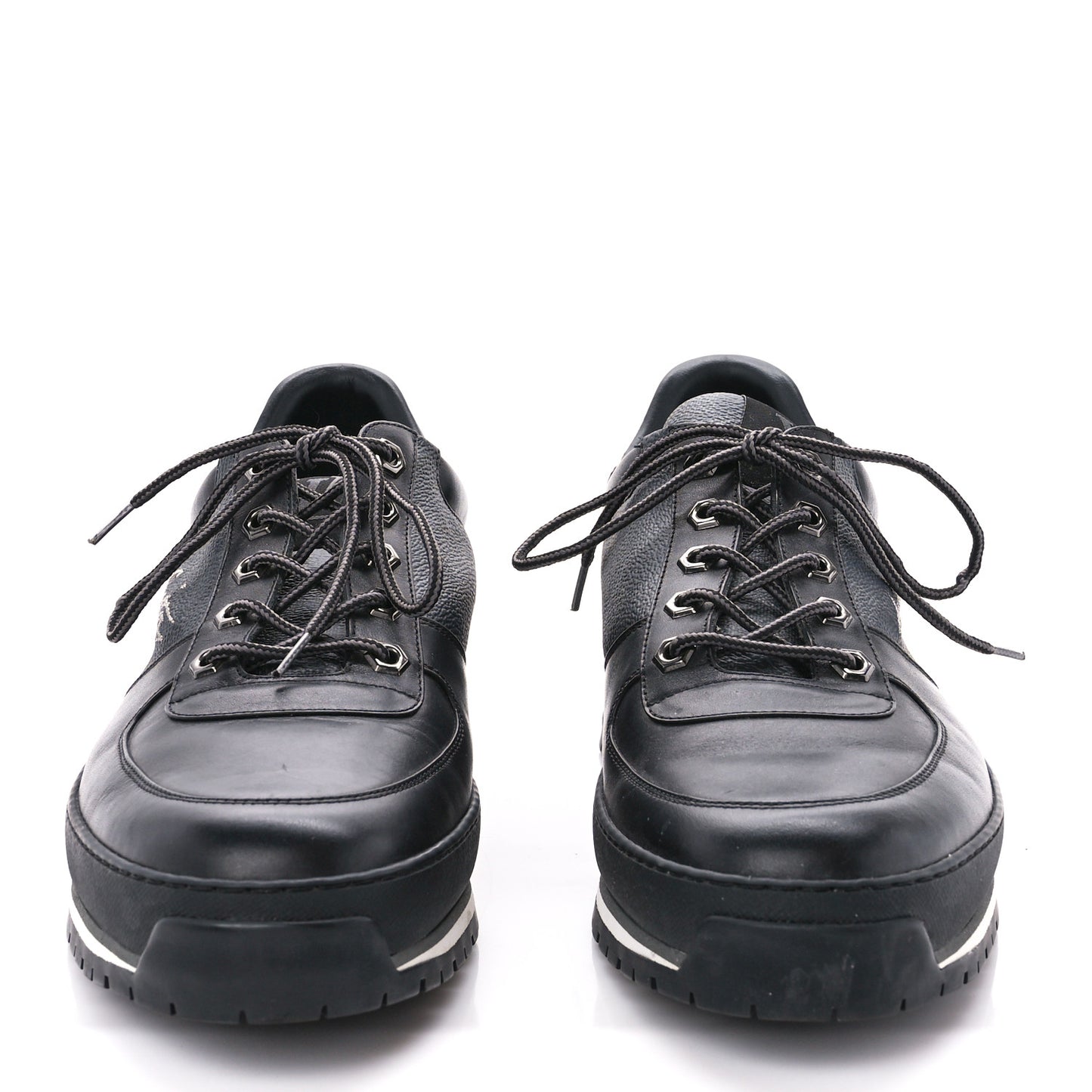 Calfskin Damier Graphite Harlem Sneakers 8.5 Black