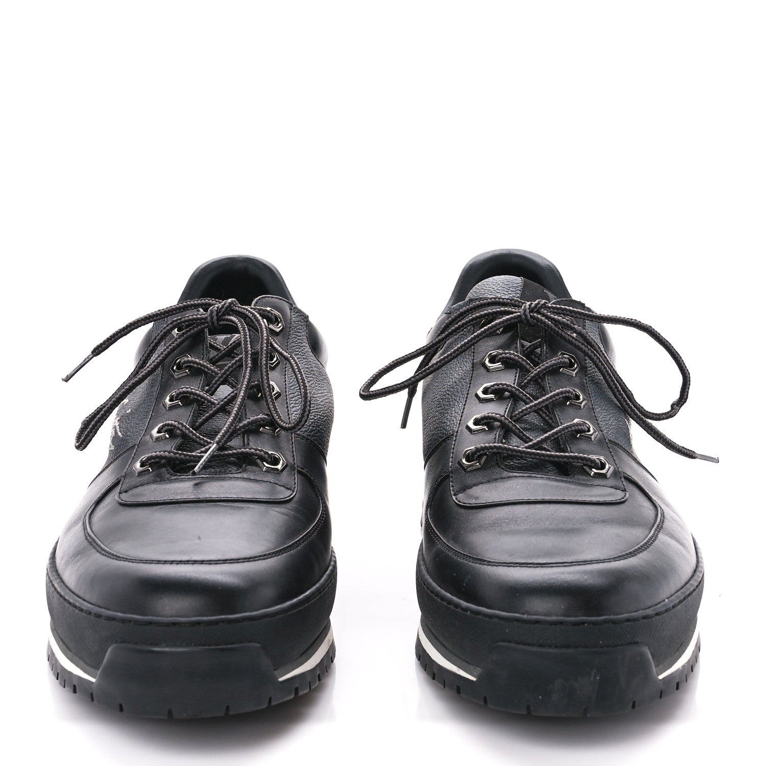 Louis Vuitton Calfskin Damier Graphite Harlem Sneakers 8.5 Black 2 of 8