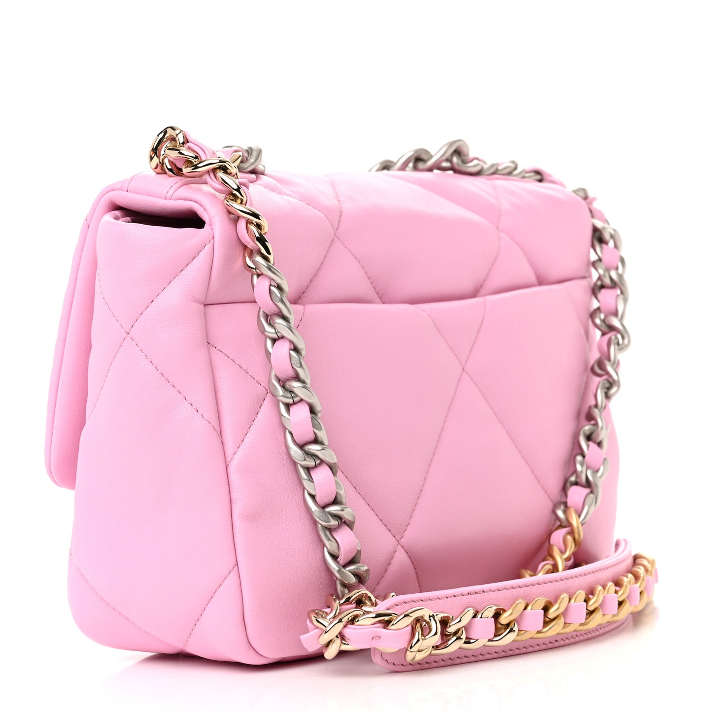 Lambskin Quilted Medium Chanel 19 Flap Pink
