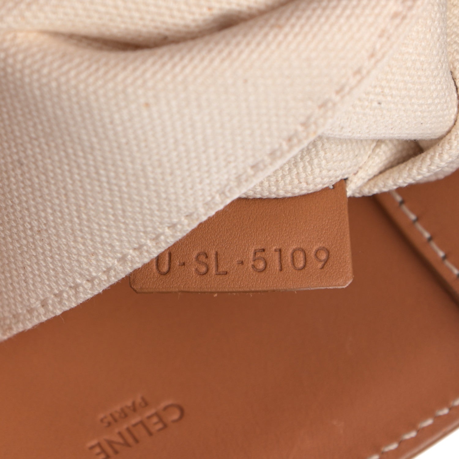 Celine Canvas Calfskin Logo Print Small Vertical Cabas Natural Tan 7 of 15