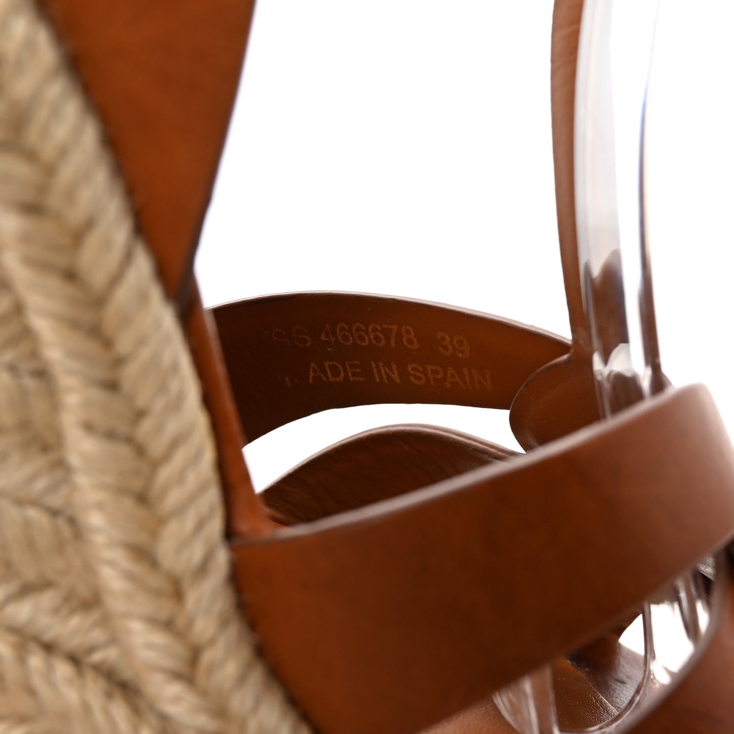 Calfskin 85 Platform Espadrille Wedge Sandals 39 Brown
