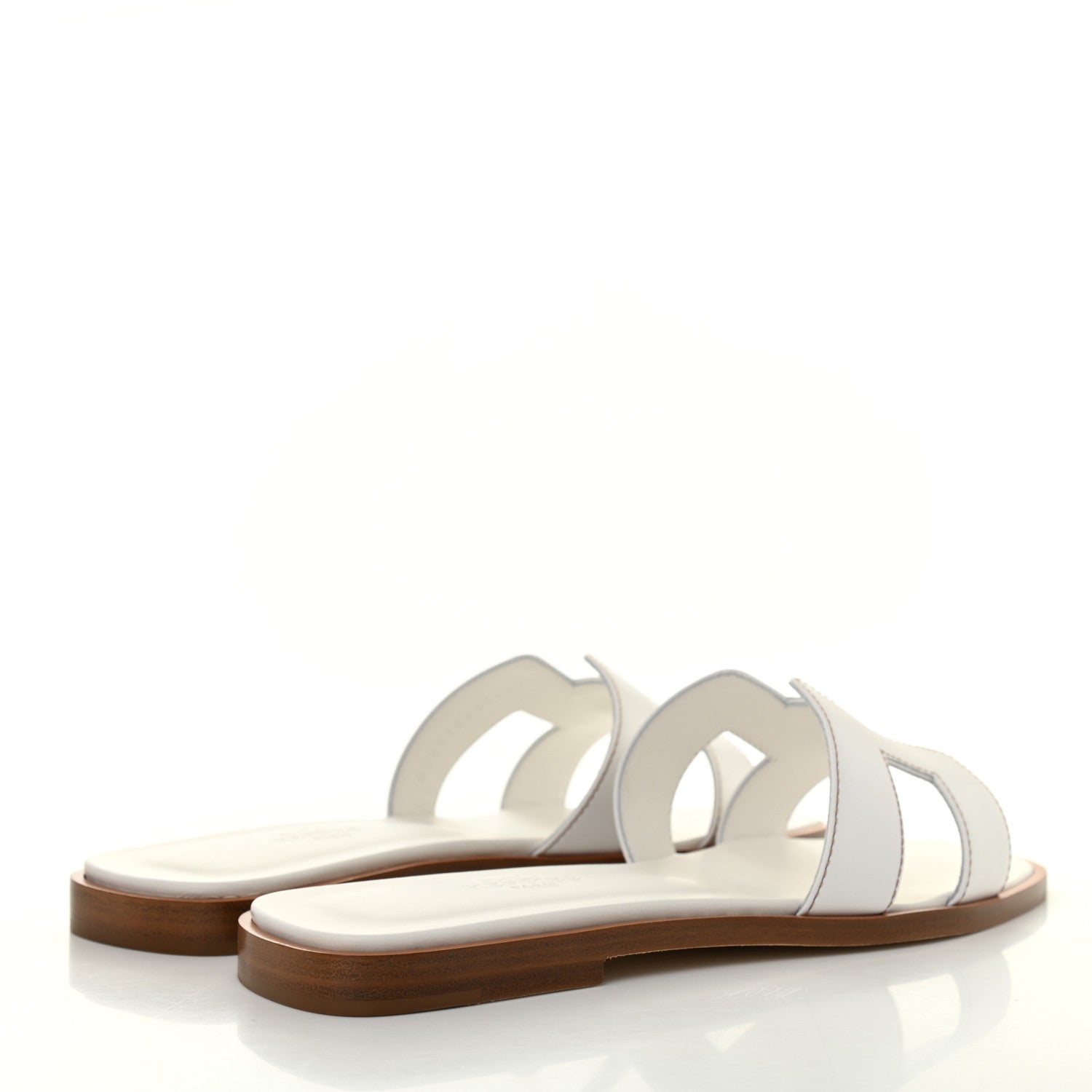 Hermes Box Calfskin Oran Sandals 36 White 4 of 8