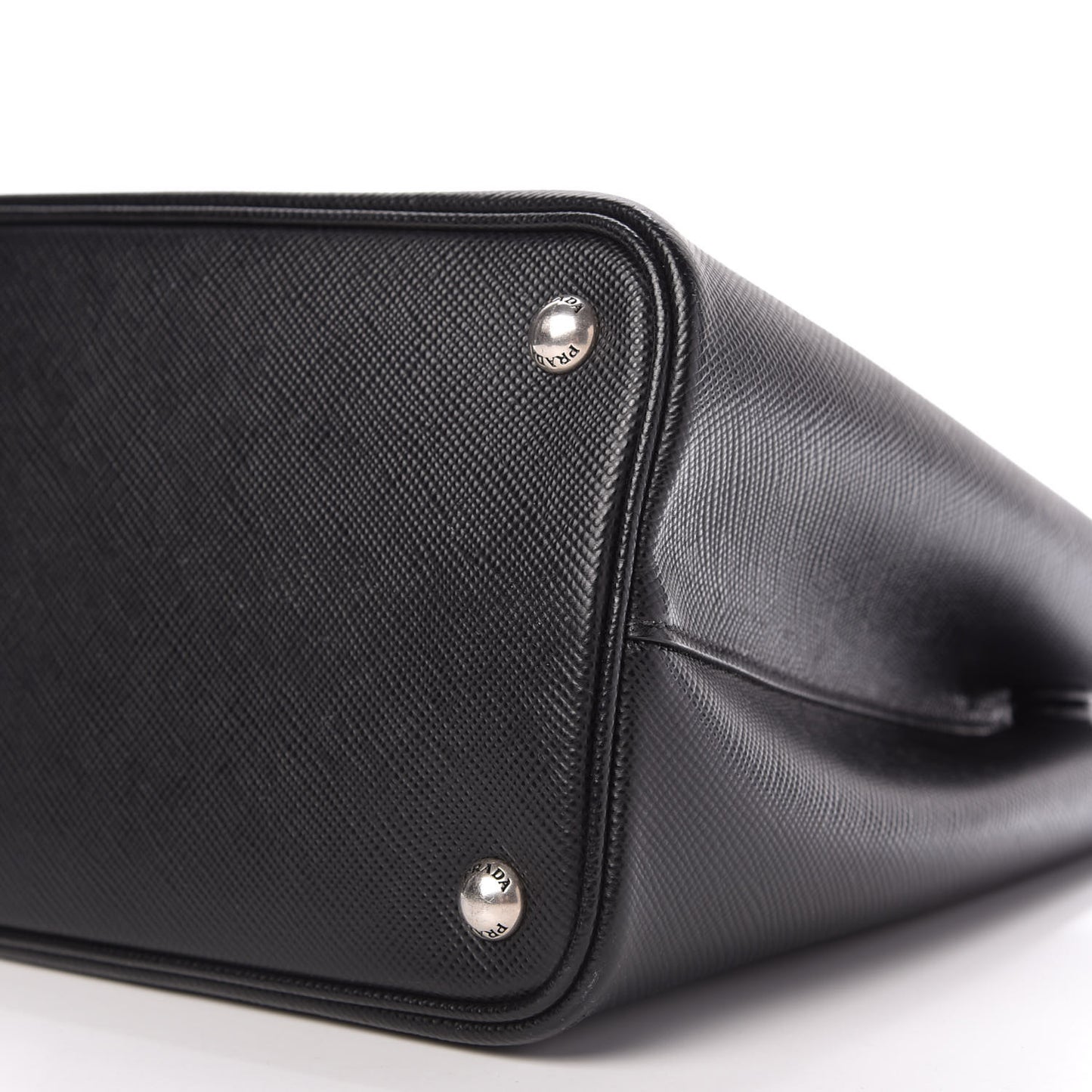 Saffiano Cuir Small Double Bag Black Chrome